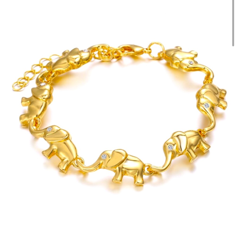 Swarovski Lucky Elephant Bracelet - 14k Gold Plated